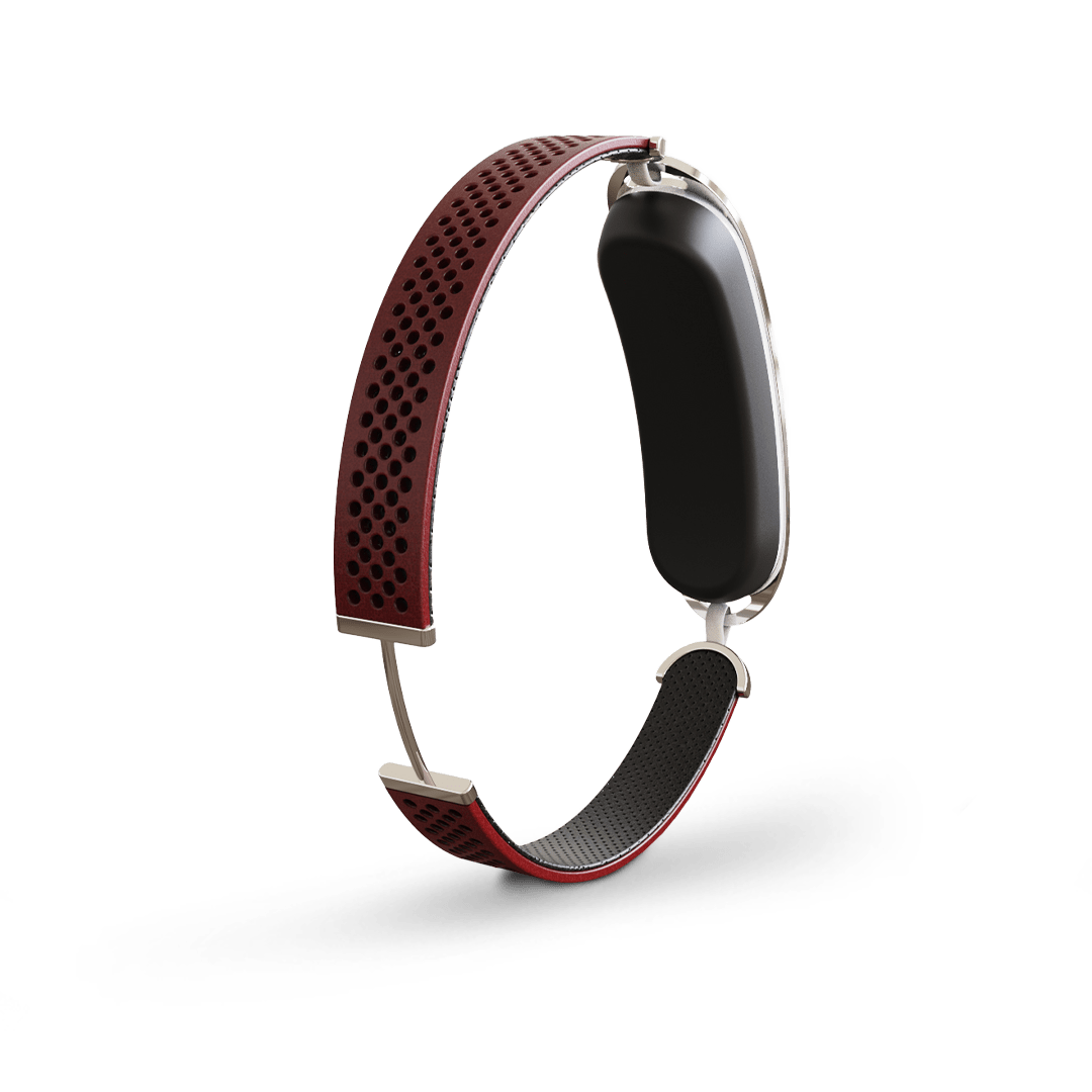 Leather with bridge - red - front Leather with bridge