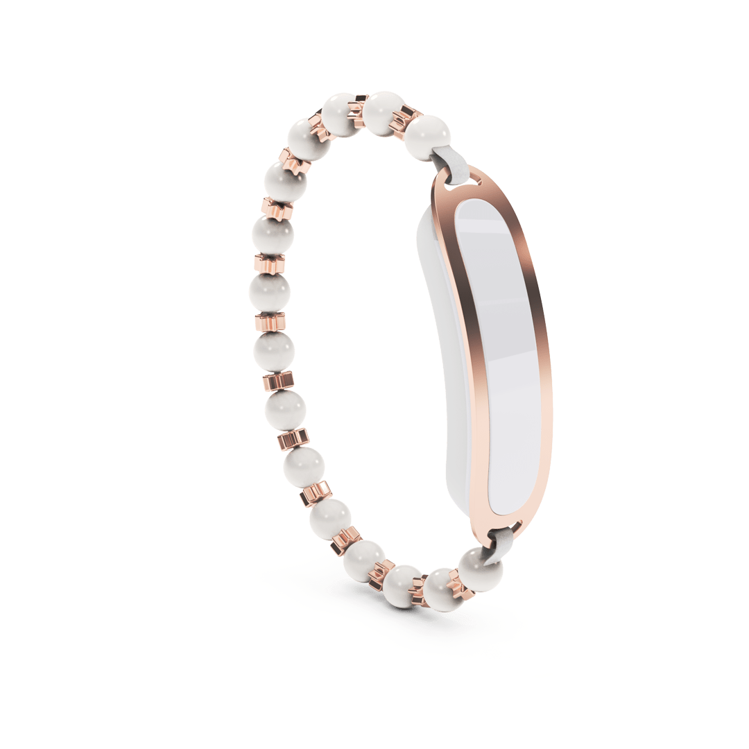 Pearls and star beads - rose gold - back Pearls and star beads