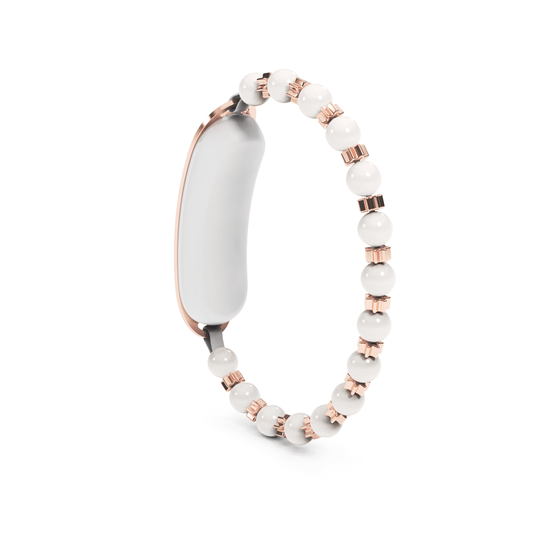 Pearls and star beads - rose gold - front Pearls and star beads