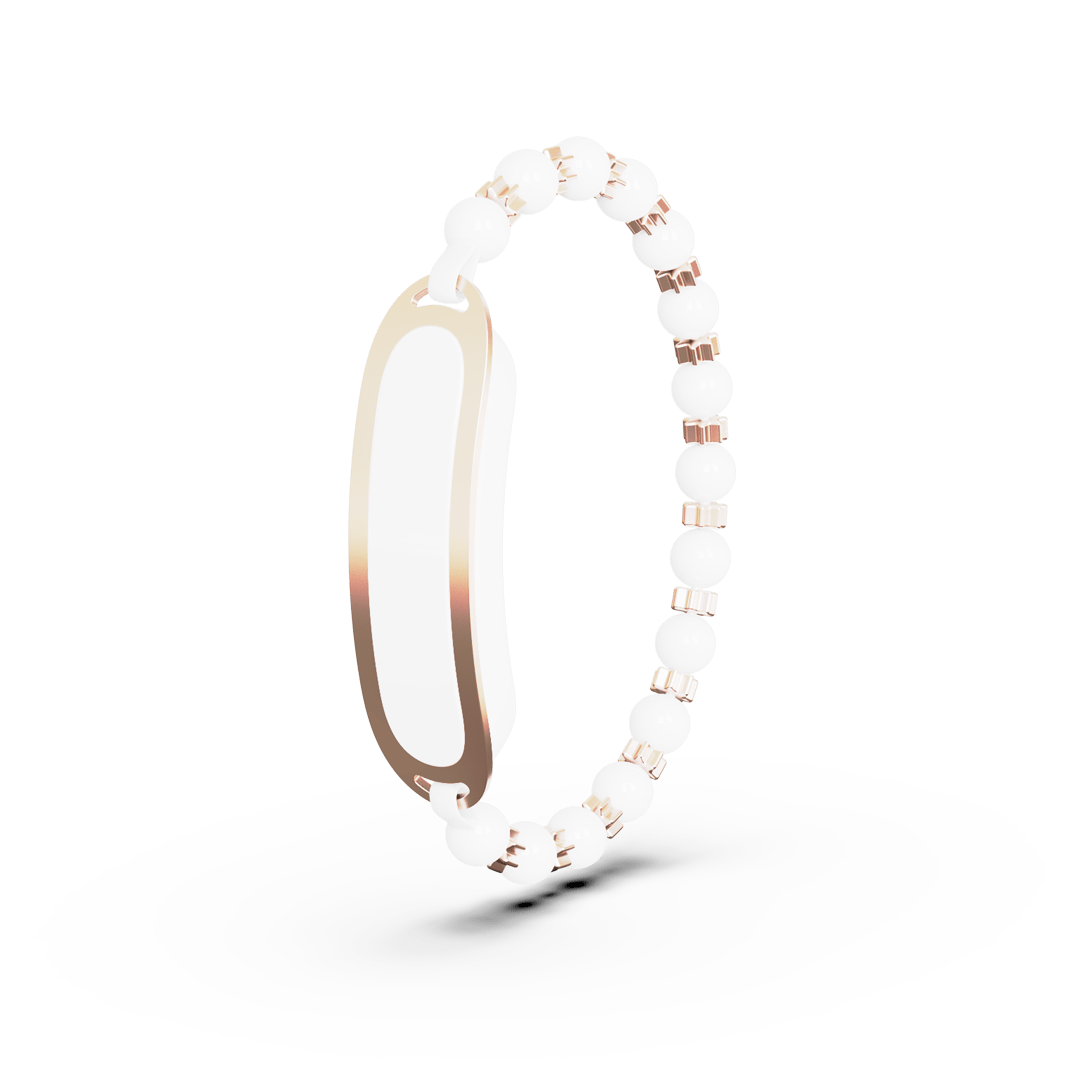 Glass pearls & star beads - rose gold - back Glass pearls & star beads