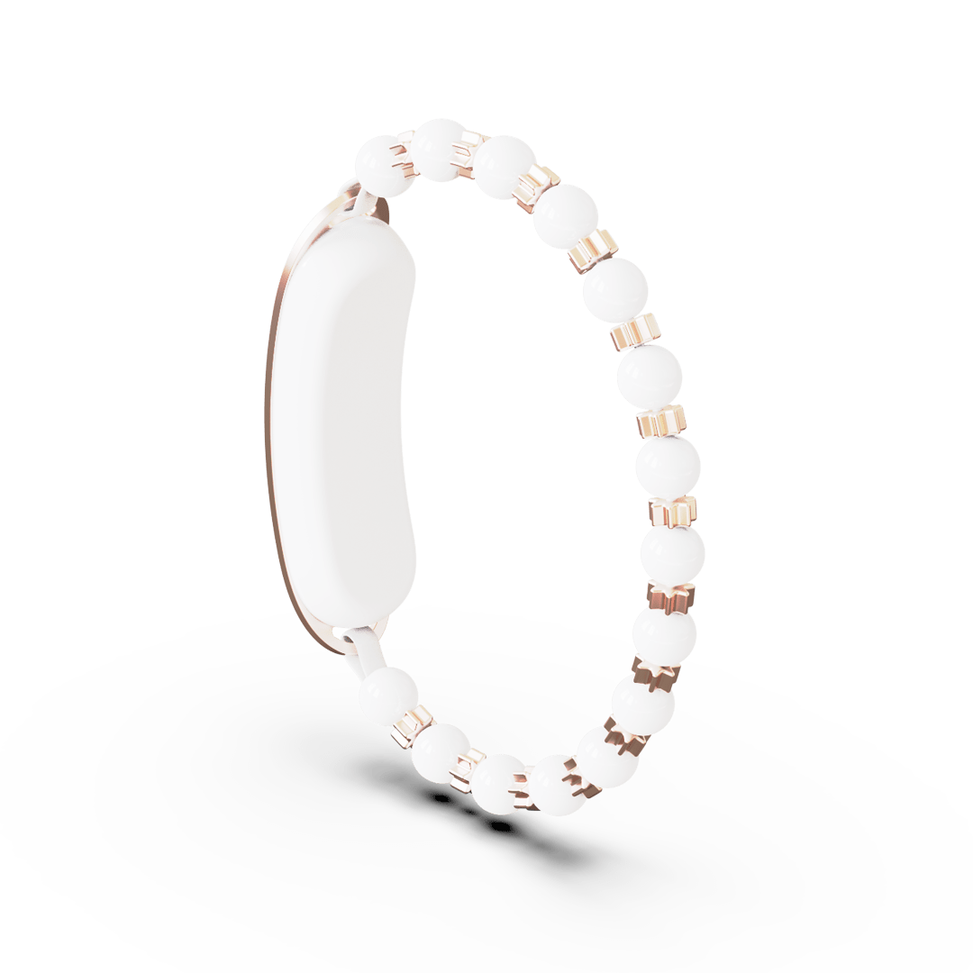 Glass pearls & star beads - rose gold - front Glass pearls & star beads