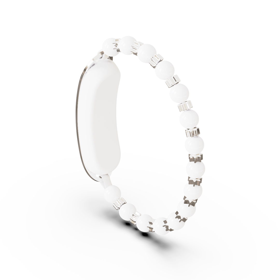 Glass pearls & star beads - silver - front Glass pearls & star beads